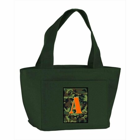 BEYONDBASKETBALL Monogram Letter A - Camo Green Zippered Insulated School Washable and Stylish Lunch Bag Cooler BE2924885